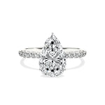 Fortuna Hidden Halo 2.06 ct Pear Engagement Ring in White Gold - The Better Diamonds