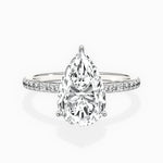 Fortuna Hidden Halo 2.06 ct Pear Lab Grown Diamond Engagement Ring in 14K White Gold - The Better Diamonds