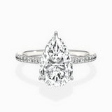Fortuna Hidden Halo 2.06 ct Pear Lab Grown Diamond Engagement Ring in 14K White Gold - The Better Diamonds