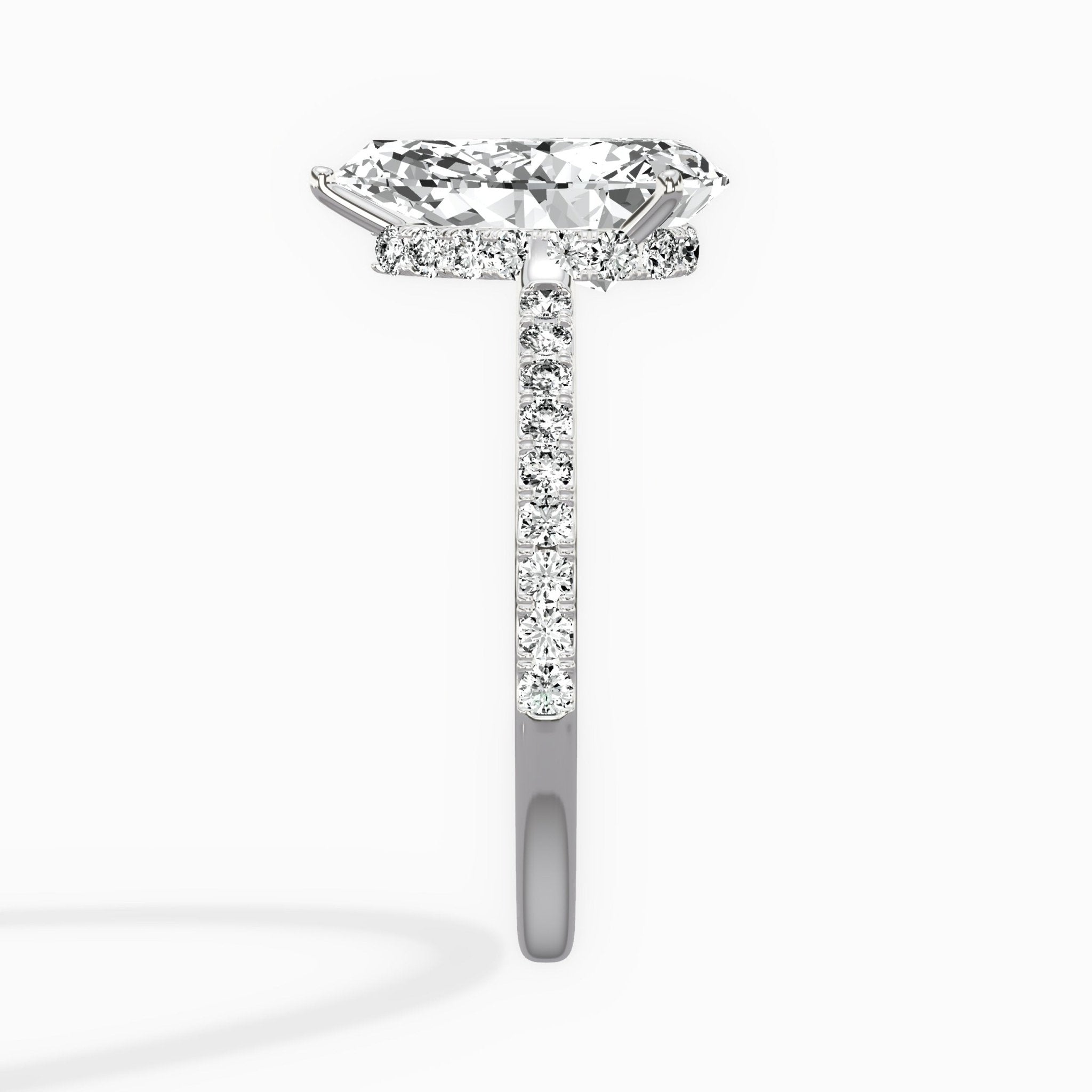 Fortuna Hidden Halo 2.06 ct Pear Lab Grown Diamond Engagement Ring in 14K White Gold - The Better Diamonds