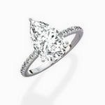 Fortuna Hidden Halo 2.06 ct Pear Lab Grown Diamond Engagement Ring in 14K White Gold - The Better Diamonds