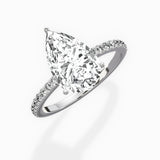 Fortuna Hidden Halo 2.06 ct Pear Lab Grown Diamond Engagement Ring in 14K White Gold - The Better Diamonds