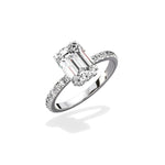 Fortuna Hidden Halo 2.11 ct Emerald Engagement Ring in White Gold - The Better Diamonds