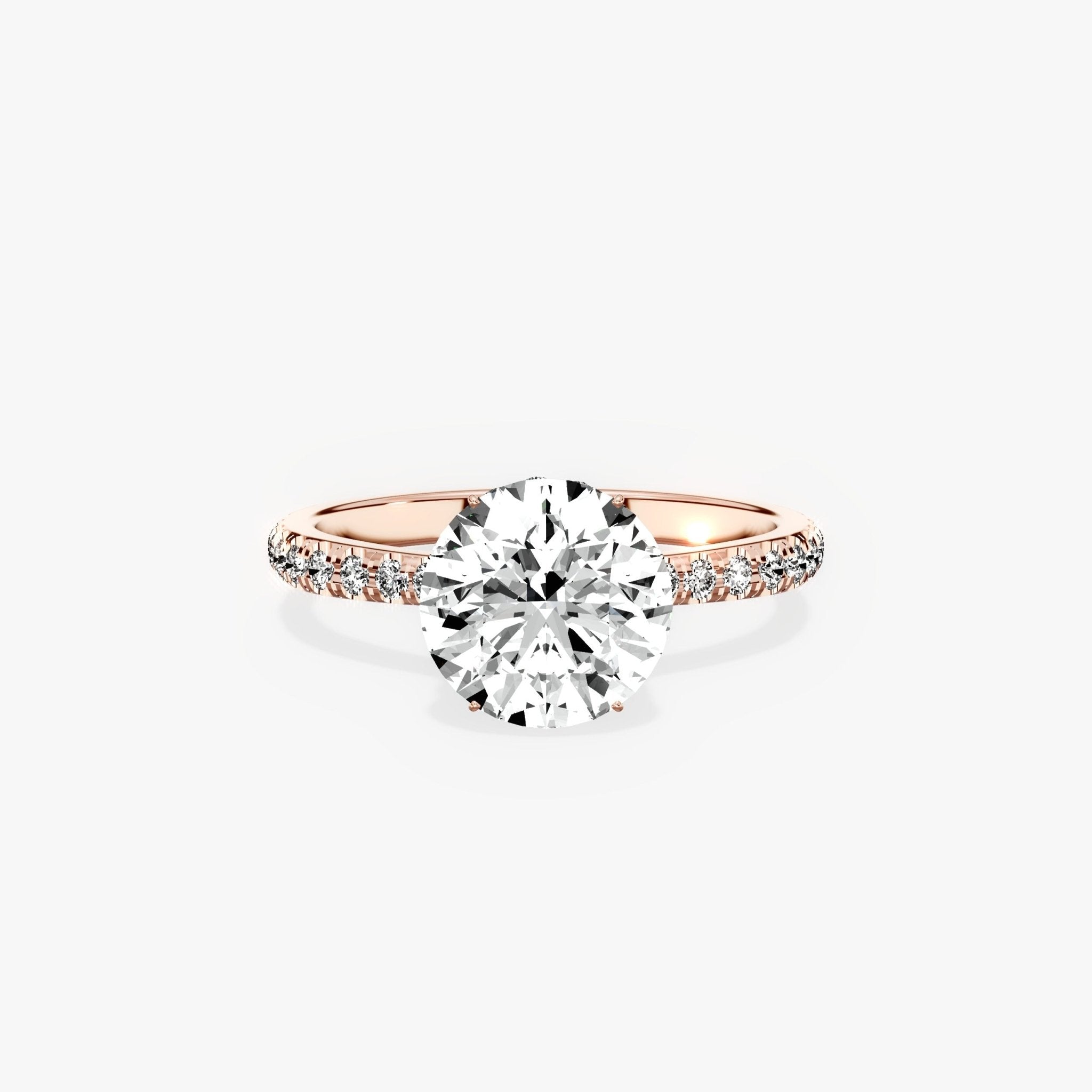Fortuna Hidden Halo 2.16 ct Round Engagement Ring in Rose Gold - The Better Diamonds