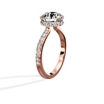 Fortuna Hidden Halo 2.16 ct Round Engagement Ring in Rose Gold - The Better Diamonds