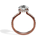 Fortuna Hidden Halo 2.16 ct Round Engagement Ring in Rose Gold - The Better Diamonds