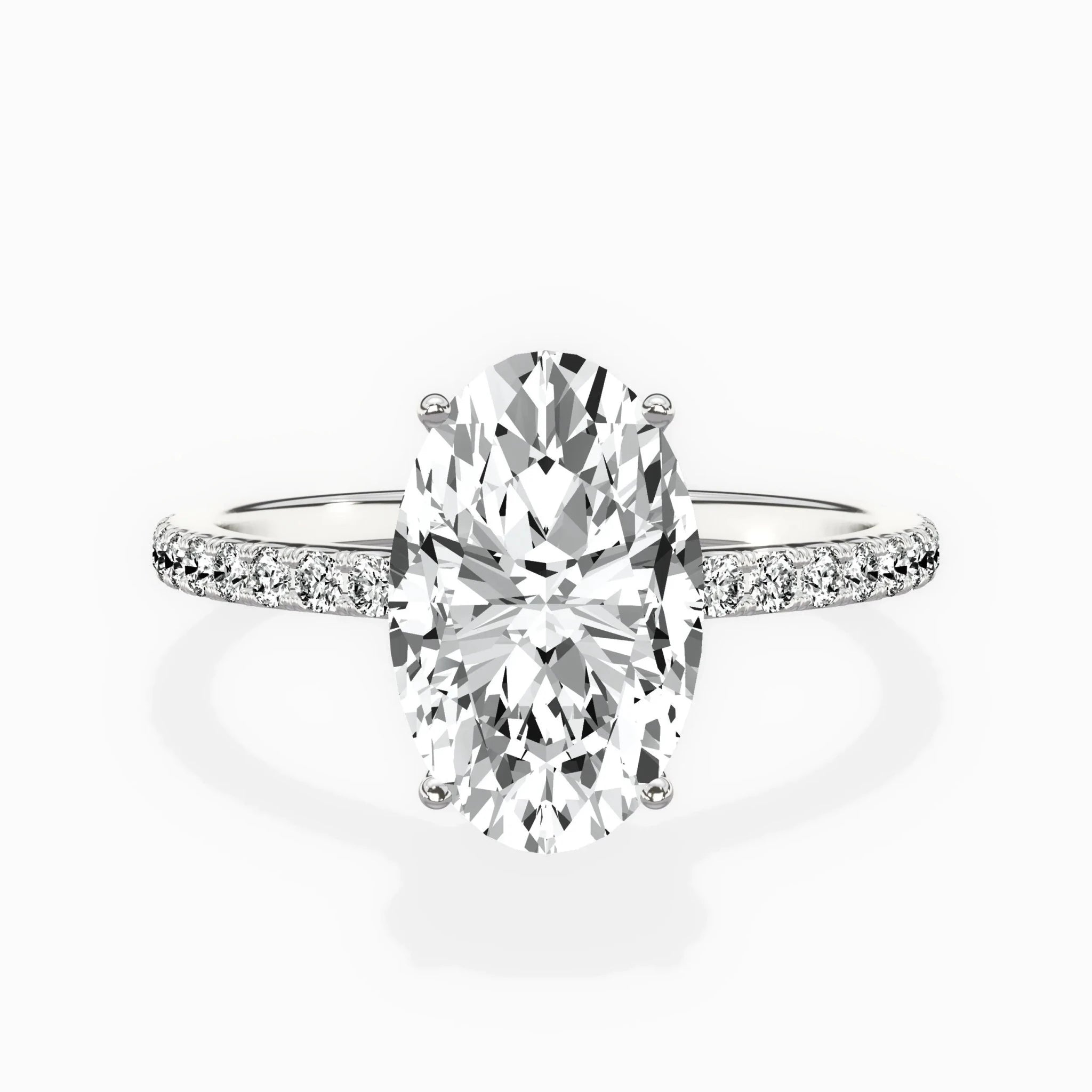 Fortuna Hidden Halo 2.39 ct Oval Engagement Ring in White Gold - The Better Diamonds