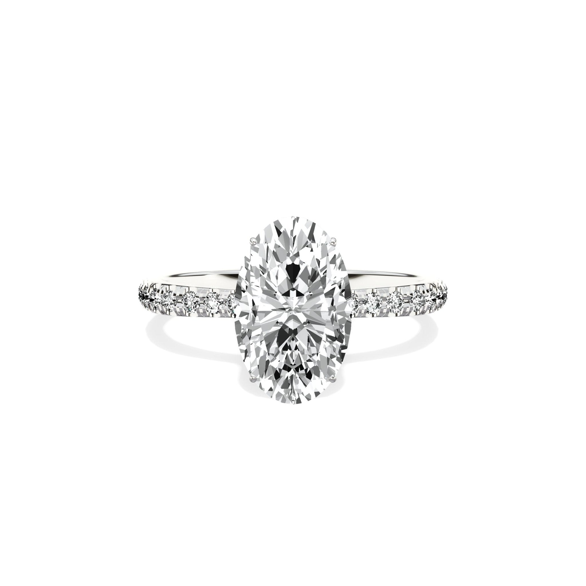 Fortuna Hidden Halo 2.39 ct Oval Engagement Ring in White Gold - The Better Diamonds
