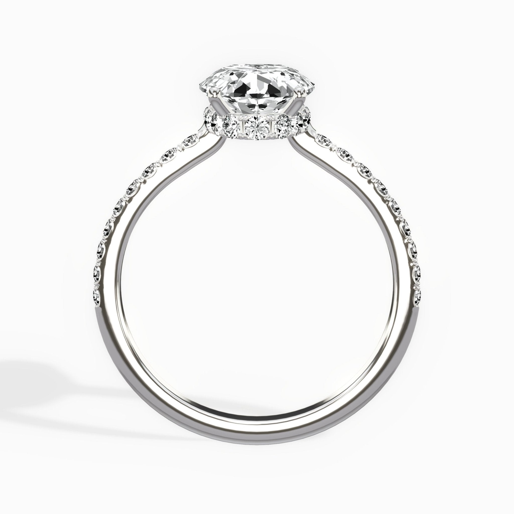 Fortuna Hidden Halo 2.39 ct Oval Engagement Ring in White Gold - The Better Diamonds