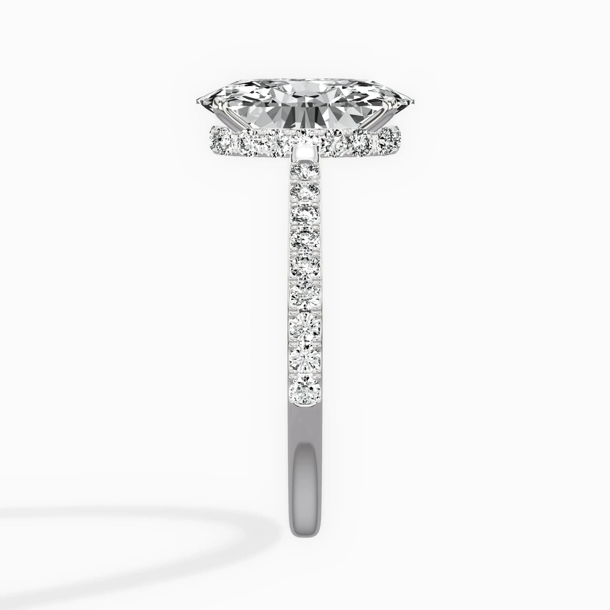 Fortuna Hidden Halo 2.39 ct Oval Engagement Ring in White Gold - The Better Diamonds