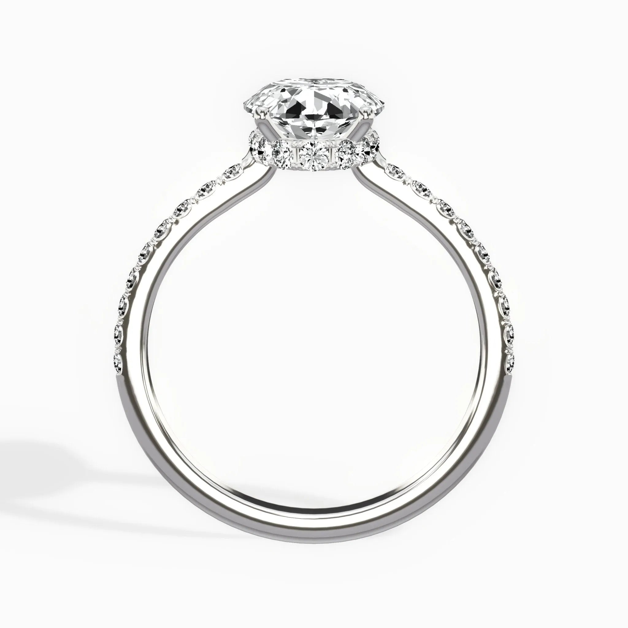 Fortuna Hidden Halo 2.39 ct Oval Engagement Ring in White Gold - The Better Diamonds