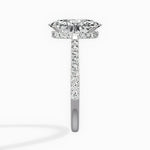 Fortuna Hidden Halo 2.39 ct Oval Lab Grown Diamond Engagement Ring in 14K White Gold - The Better Diamonds