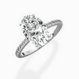 Fortuna Hidden Halo 2.39 ct Oval Lab Grown Diamond Engagement Ring in 14K White Gold - The Better Diamonds