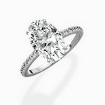 Fortuna Hidden Halo 2.39 ct Oval Lab Grown Diamond Engagement Ring in 14K White Gold - The Better Diamonds