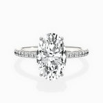 Fortuna Hidden Halo 2.39 ct Oval Lab Grown Diamond Engagement Ring in 14K White Gold - The Better Diamonds