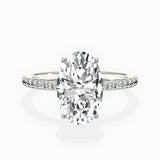 Fortuna Hidden Halo 2.39 ct Oval Lab Grown Diamond Engagement Ring in 14K White Gold - The Better Diamonds
