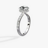 Fortuna Hidden Halo 2.55 ct Asscher Cut Engagement Ring in White Gold - The Better Diamonds