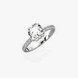 Fortuna Hidden Halo 2.55 ct Asscher Cut Engagement Ring in White Gold - The Better Diamonds