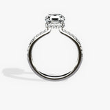 Fortuna Hidden Halo 2.55 ct Asscher Cut Engagement Ring in White Gold - The Better Diamonds