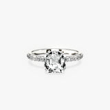 Fortuna Hidden Halo 2.55 ct Asscher Cut Engagement Ring in White Gold - The Better Diamonds