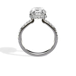 Fortuna Hidden Halo 2.55 ct Asscher Cut Engagement Ring in White Gold - The Better Diamonds