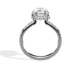 Fortuna Hidden Halo 2.55 ct Asscher Cut Engagement Ring in White Gold - The Better Diamonds