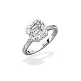 Fortuna Hidden Halo 2.55 ct Asscher Cut Engagement Ring in White Gold - The Better Diamonds