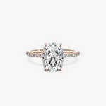 Fortuna Solitaire 2.64 ct Long Cushion Engagement Ring in Rose Gold - The Better Diamonds