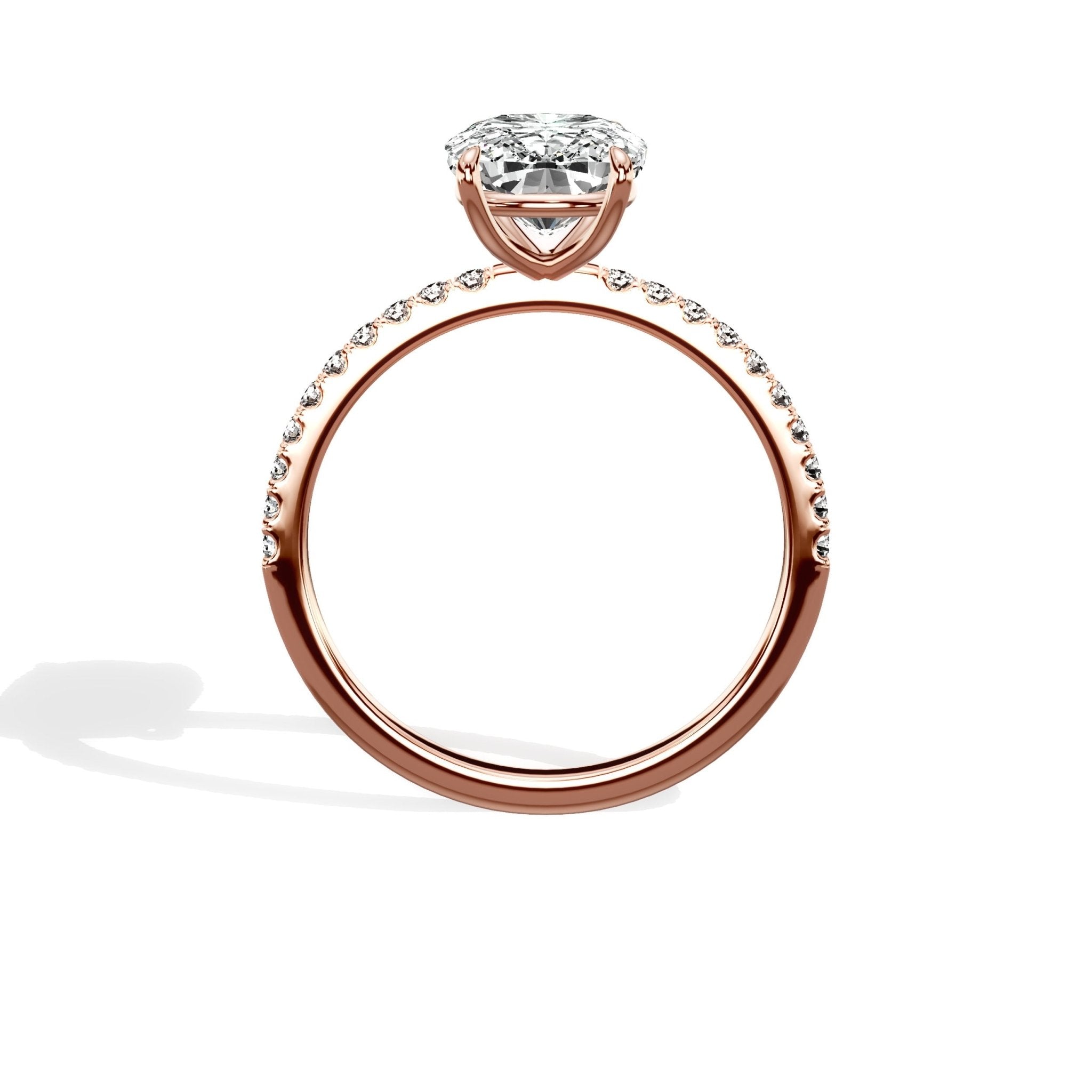 Fortuna Solitaire 2.64 ct Long Cushion Engagement Ring in Rose Gold - The Better Diamonds