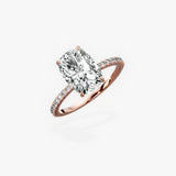 Fortuna Solitaire 2.64 ct Long Cushion Engagement Ring in Rose Gold - The Better Diamonds