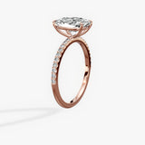 Fortuna Solitaire 2.64 ct Long Cushion Engagement Ring in Rose Gold - The Better Diamonds