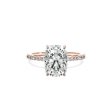 Fortuna Solitaire 2.64 ct Long Cushion Engagement Ring in Rose Gold - The Better Diamonds