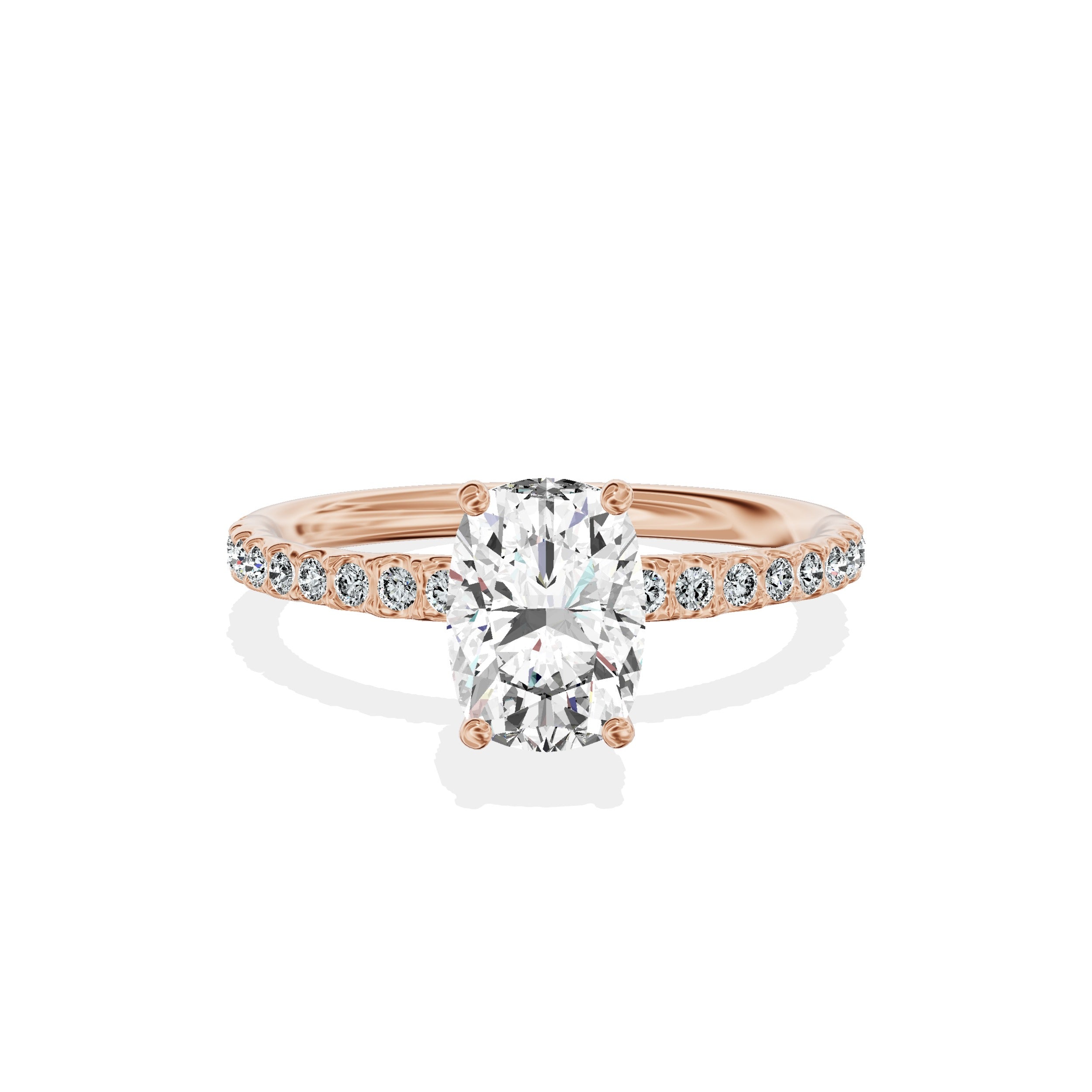 Martini Pave Solitaire Engagement Ring