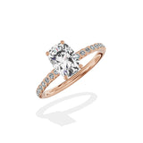 Martini Pave Solitaire Engagement Ring