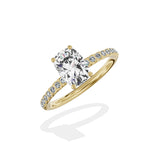 Martini Pave Solitaire Engagement Ring