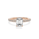 Martini Pave Solitaire Engagement Ring