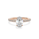 Martini Pave Solitaire Engagement Ring