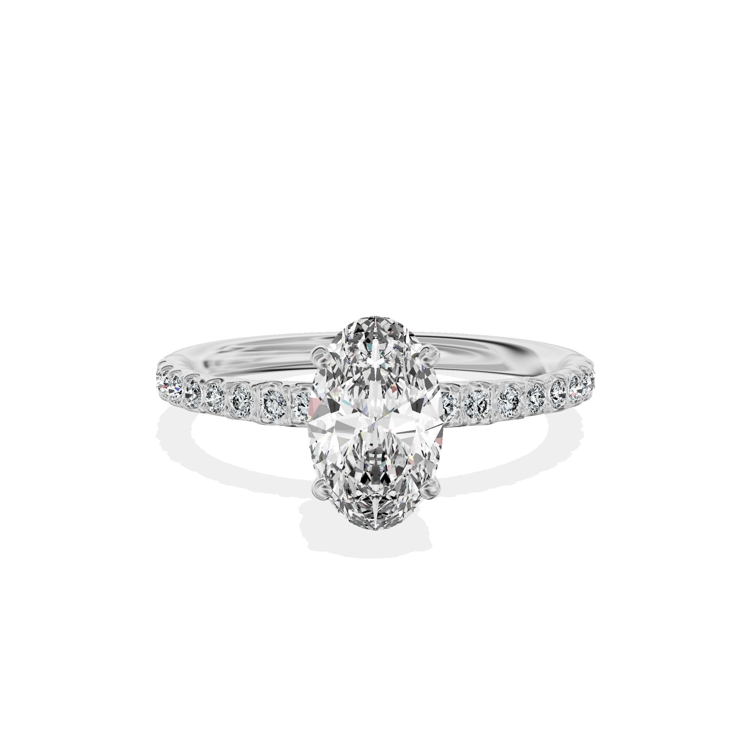 Martini Pave Solitaire Engagement Ring