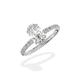 Martini Pave Solitaire Engagement Ring