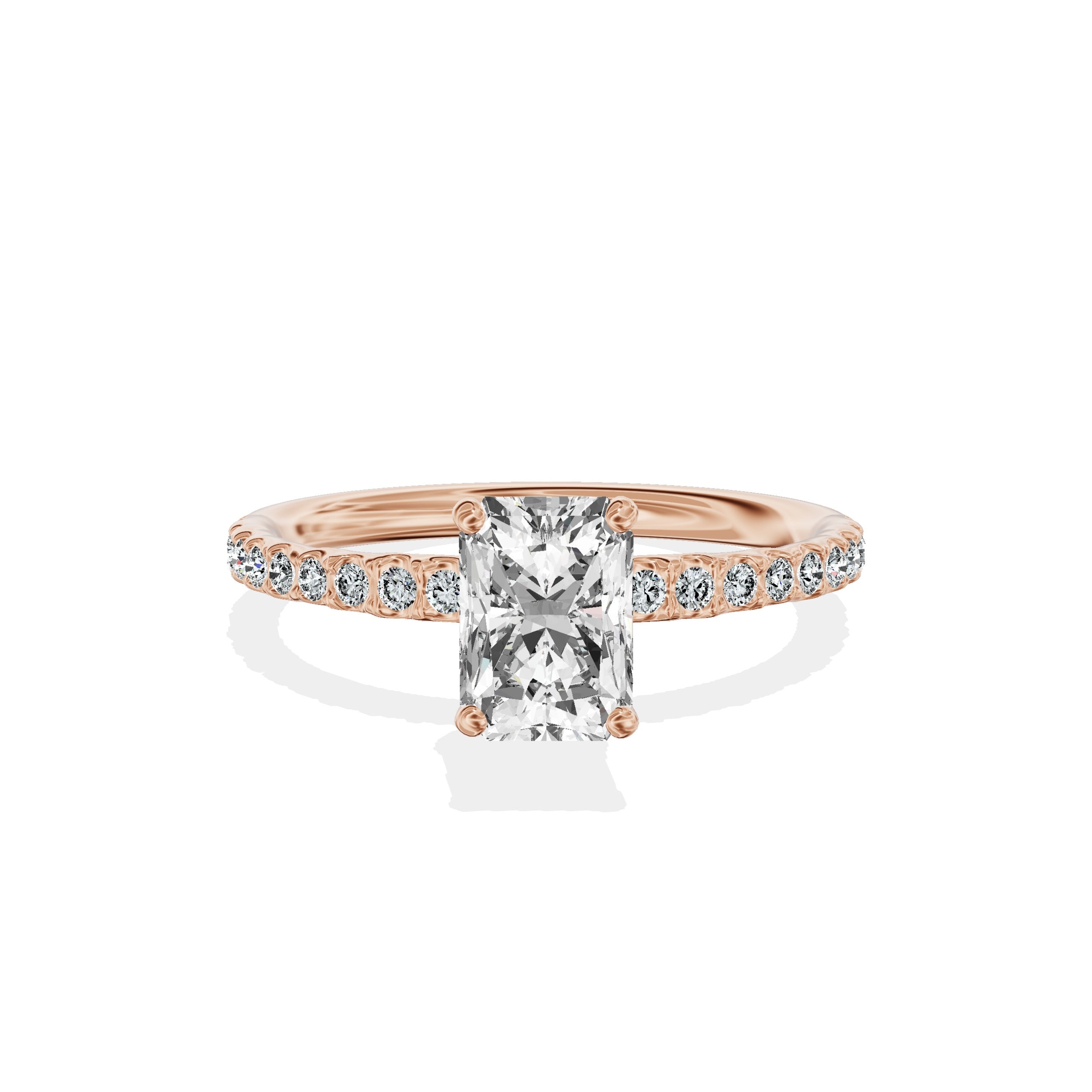 Martini Pave Solitaire Engagement Ring