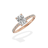 Martini Pave Solitaire Engagement Ring