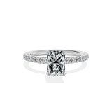 Martini Pave Solitaire Engagement Ring