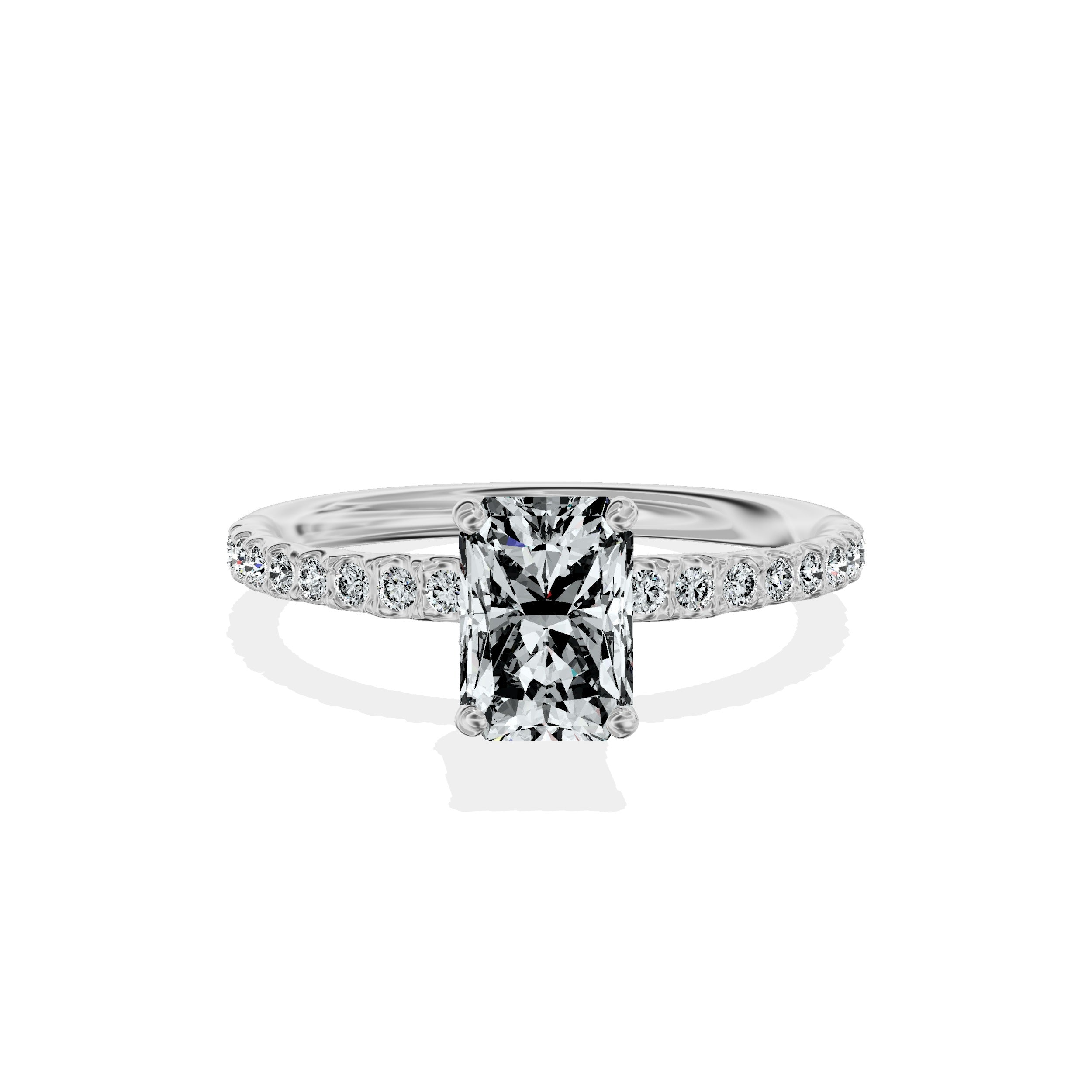 Martini Pave Solitaire Engagement Ring