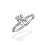 Martini Pave Solitaire Engagement Ring