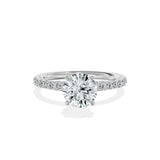 Martini Pave Solitaire Engagement Ring