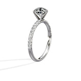 Martini Pave Solitaire 1.00 ct Round Engagement Ring in White Gold