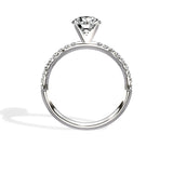 Martini Pave Solitaire 1.00 ct Round Engagement Ring in White Gold