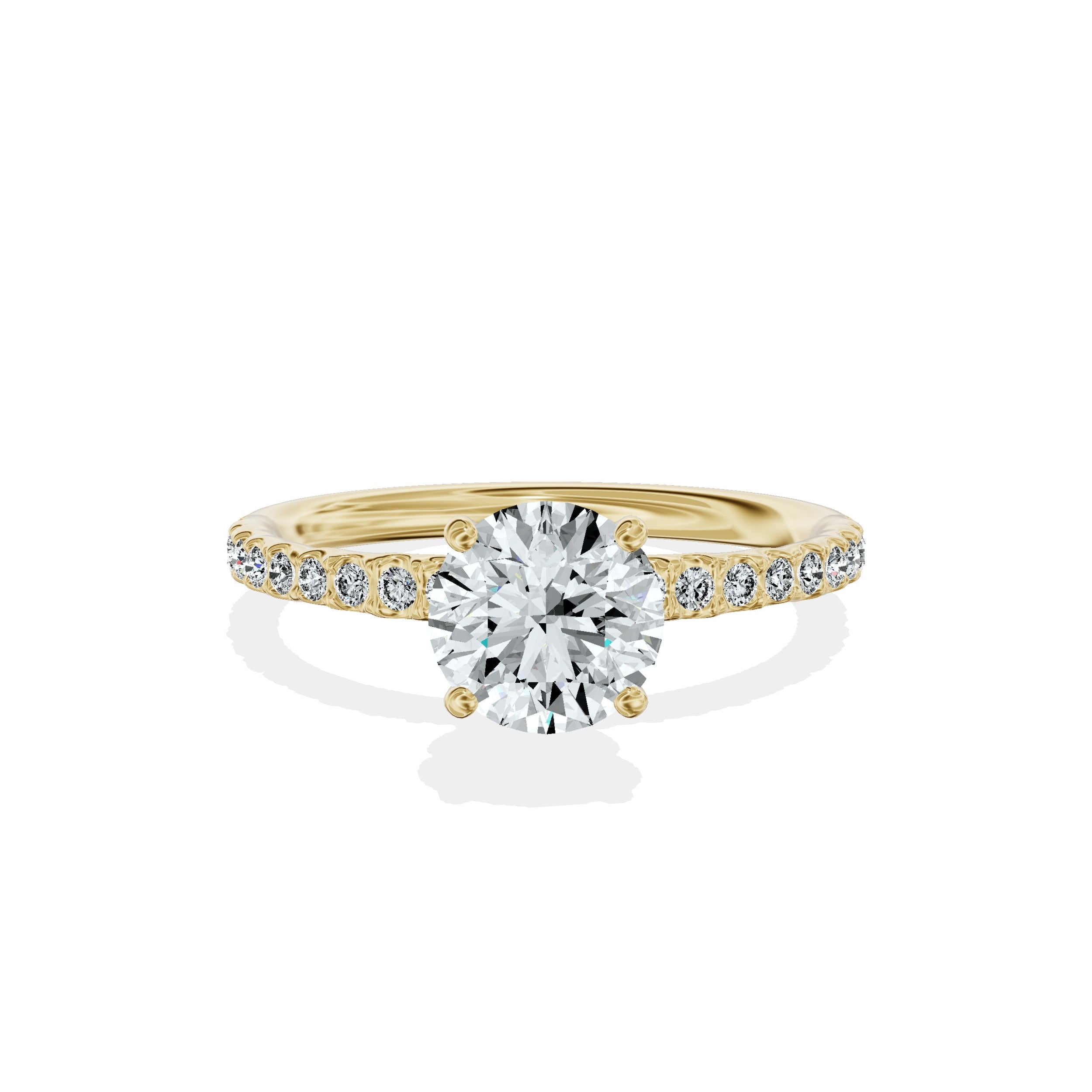 Martini Pave Solitaire Engagement Ring