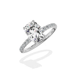 Martini Pave Solitaire Engagement Ring