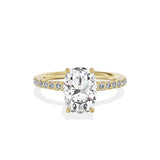 Martini Pave Solitaire Engagement Ring